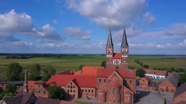Aerial view of the Jerichow Abbey, Jerichow, Jerichower Land, Altmark, Saxony-Anhalt, Germany
