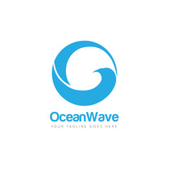 Obraz premium waves logo and icon vector illustration design template