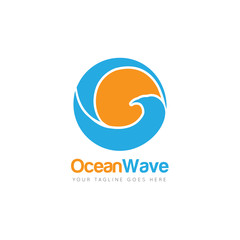 Obraz premium waves logo and icon vector illustration design template