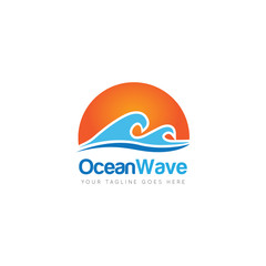 waves logo and icon vector illustration design template