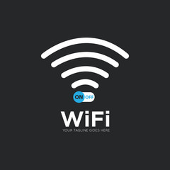 Wifi wireless internet signal logo and icon vector design template.