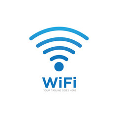 Wifi wireless internet signal logo and icon vector design template.
