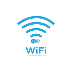 Wifi wireless internet signal logo and icon vector design template.