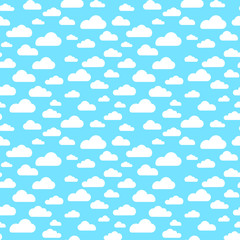 Blue cloud seamless pattern vector design baby art. Baby shower clouds , sky seamless pattern texture . - Vector
