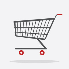 shopping cart flat design icon
