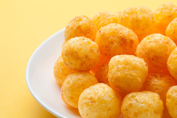 Cheese ball in a ceramic dish. Close-up.