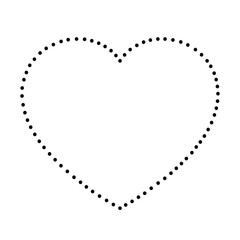 Fototapeta premium Heart love symbol for Valentine's day from abstract schematic from the black dots along the perimeter. Vector illustration.