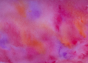 Illustration of pink, coral, magenta watercolor stains