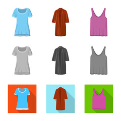 Fototapeta premium Vector design of woman and clothing symbol. Collection of woman and wear stock symbol for web.
