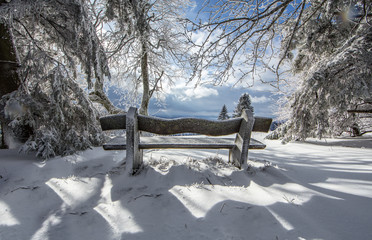 Sitzplatz im winter