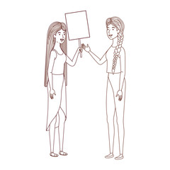 women with tag of wood avatar character