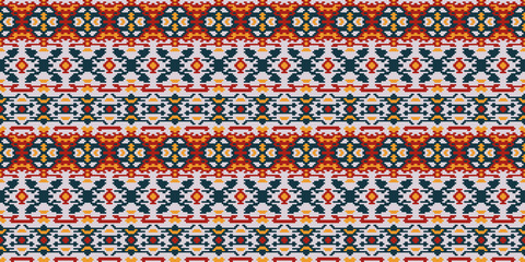 Horizontal seamless pattern winter design. Ethnic textile print. Vector fashion background.