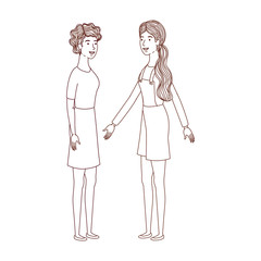 young women standing avatar character