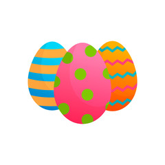 Easter eggs vector icons flat style on white background