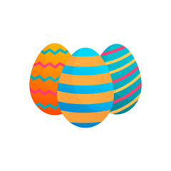 Easter eggs vector icons flat style on white background