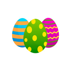 Easter eggs vector icons flat style on white background