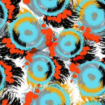 Seamless pattern african style. Ethnic textile print with watercolor effect. Tribal fashion background.