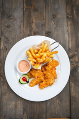 chicken nuggets with french fries