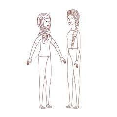 young women standing avatar character