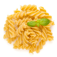 Pasta spiral isolated on the white background.