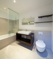 Modern small bathroom.