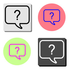 Question mark icon. Help speech bubble. flat vector icon