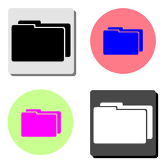 Two folder. flat vector icon