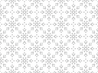 Abstract geometric pattern with lines, snowflakes. A seamless vector background. White and grey texture. Graphic modern pattern