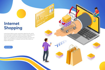 Internet Shopping Online Payments Isometric Concept