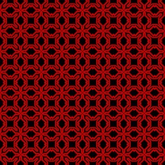 Ethnic classic pattern. Seamless vector illustration. Abstract geometric repeat backdrop. For decoration, wallpaper, print, fabric. Black, red color
