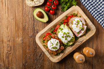 Sandwiches with a poached egg