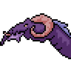 vector pixel art monster head