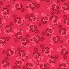 Vector seamless pattern for Valentine's day. Cute background for gift wrapping. So pink! Happy Valentine's day.