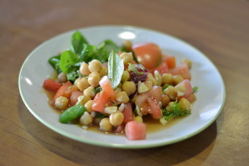 Spanish food Chickpeas salad 