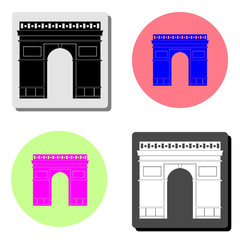 Fototapeta premium Triumphal arch in Paris France. flat vector icon