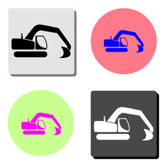 excavator. flat vector icon