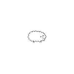 Hand drawn logo element. Vector object, a sheep.