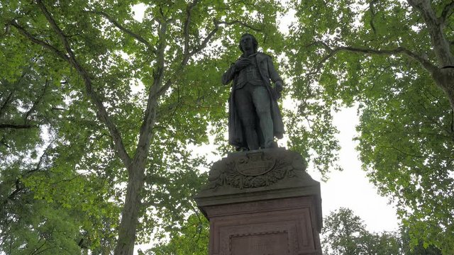 Statue of Friedrich Schiller on Schillerhoehe Height, Marbach am Neckar, Neckar Valley, Baden-Wuerttemberg, Germany