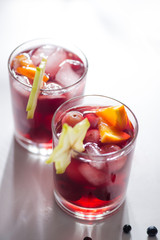  Delicious red sangria cocktail with fruits 