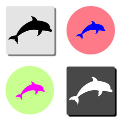Dolphin aquatic mammal. flat vector icon