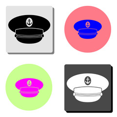 Captain hat. flat vector icon