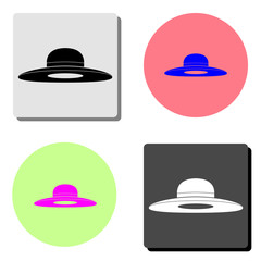 Woman hat. flat vector icon