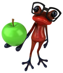 Fun red frog - 3D Illustration