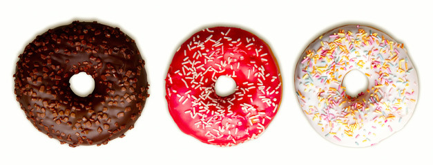 three bright donuts
