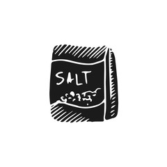 salt pack vector doodle sketch isolated on white background