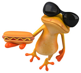 Fun yellow frog - 3D Illustration