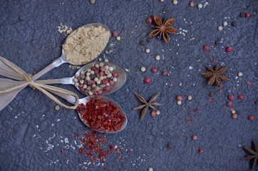 Spices in spoons