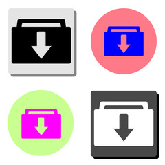 Fototapeta premium Vector Download Folder. flat vector icon