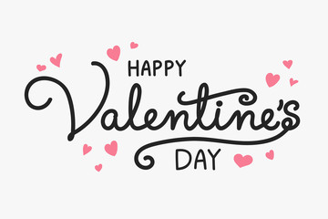 Valentine's Day - concept of a hand written text with decorations. Vector