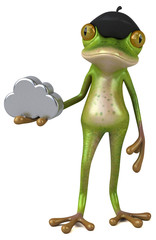 Fun french frog - 3D Illustration